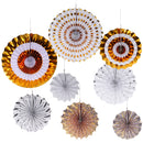 Set of 8pcs Glitter Paper Pinwheel Folding Hanging Fan Backdrop Party Kits