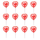 Pack of 12 Romantic Love Heart Style Cake Cupcake Topper for Wedding Anniversary Party