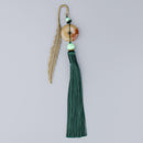 Classic Chinese Style Metal Feather Bookmarks With Tassel Book Lovers Gift Green