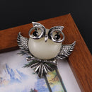 Tibetan Silver Owl Shape Metal Brooch Pin Women Jewelry Gift