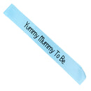 Baby Shower Party Charms Yummy Mummy To Be Written Sash Women Clothing Accessory Blue