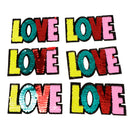 6pcs Colorful LOVE Sequins Embroidery Patch Clothes Applique Sticker DIY