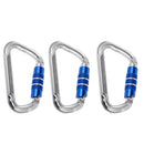 3 Pieces Aluminum Magnesium Carabiner 25KN Twist Lock for Climbing Caving