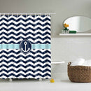 Waterproof Polyester Bathroom Shower Sheer Curtain Panel With 12 Hooks Wave