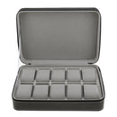 Watch Case For 10 Slots Travel Briefcase Design Leather Large Compartments Zipper
