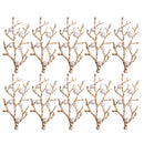 10 Pieces Gold Alloy Branches Pearl Embellishment DIY Scrapbooking Wedding Bridal Hair Craft Jewelry Findings
