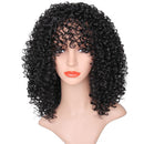 Women Long Kinky Afro Curly African American Synthetic Hair Wigs + Cap 18