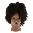 Silicone Afro Cosmetology Practice Training Mannequin Head With 100% Human Hair
