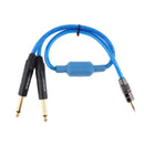 3.5mm 1/8" TRS To Dual 6.35mm 1/4" TS Mono Stereo Cable Splitter Cord 50cm