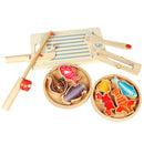 Kids Children Pretend Play Wooden Magnitic Fishing Tools & Fishes Toy Gift