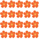 4cm Handmade Knitted Crochet Flowers Appliques for Card Making Scrapbooking Clothing Sewing Craft DIY Pack of 20PCS -Orange