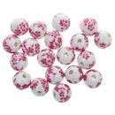 Fashionable Flower Ceramic Porcelain Loose Spacer Beads Charms For Jewelry Necklace Making Craft Projects DIY Pack of 20PCS Rose Red