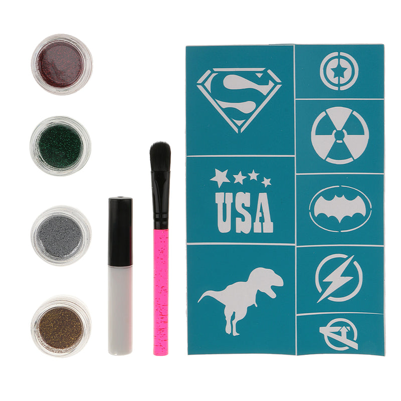 1 Set Party Fun Temporary Fashion Glitter Shimmer Tattoo Body Art Design Kit