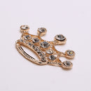 5 Pieces 3D Alloy Flat Back Rhinestone Cabochon Crown for DIY Phone Decoration