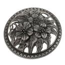 Home Furniture Decoration Accessory Antique Hollow Alloy Flower Design Charms Incense Burner Cover Censer Lid Black 2