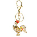 Fashion Crystal Rhinestone Cock Pendant Keyring Keychain Key Chain
