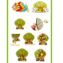 Lacing Wooden Threading Beads Set Stringing Blocks Early Learning Toy for Preschoolers, Primary Wooden Fruits and Vegetables Beads Toys