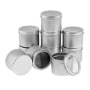 10pcs 100ml Empty Cosmetic Pots Lip Balm Container Jar Small Powder Silver Aluminum Tins with Clear Lid