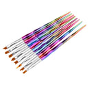 8 Piece Colorful Handle UV Gel Polish Nail Art Drawing Painting Pen Brushes Professional Set