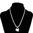 Women Girls Silver Plated Double Heart Love Charm Pendant Chain Necklace Jewelry Gift