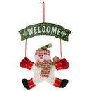 WELCOME Artificial Door Wall Hanging Decor Snowman Christmas Hanging Ornament