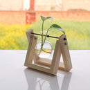 Home Floral Landscape Glass Bottle Terrarium Flower Vase with Wooden Base
