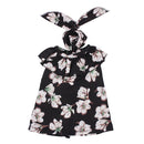 Flower Lotus Leaf Collar Dress and Rabbit Hairband for 18inch American Girl Journey Dolls Party Outfit Black