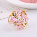 Flowers Crystal Rhinestones Scarf Buckle Brooch Pin Holder Scarf Jewellery for Women