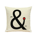 Vintage Cotton Linen Throw Pillow Case Waist Bolster Cushion Cover You & Me