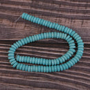One Strand 15inch Blue Turquoise Loose Spacer Rondelle Beads for DIY Jewelry Making Craft, Natural Stone (8mm)