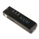 Portable 4 Ports USB 3.0 +3 Ports USB 2.0 Hub Adapter Splitter for Laptop PC