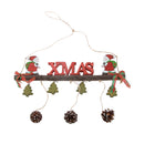 Wooden Christmas Santa Claus Xmas Tree Pine Cone Hanging Decoration Ornament