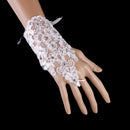 Fashion Wedding Fingerless Crystal Gauze Lace Flower Pattern Short Gloves Charming Evening Party Women's Bridal Gloves