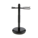 Weighted Base 2 Prongs Shaving Brush Safety Manual Shaver Holder Stand Black