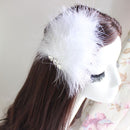 Women's Diamante Feather Hair Clips Wedding Party DIY Hair Decor White