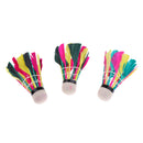 Pack of 3 Nylon Badminton Shuttlecocks Balls for Club Practice Entertainment - Colorful