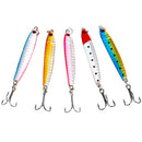 5Pcs 13.6g Fishing Lures Hard Baits Casting Lure Deep Sea Pencil Spoon Jigs with 2