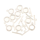 10 Set Silver Round Toggle Clasp For Bracelet DIY Jewelry Making Findings