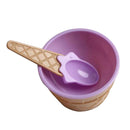Purple Plastic Ice Cream Sundae Dish Bowl with Matching Spoon Kids Children Summer Party Dessert Cup Cone