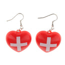 Nurse Costume Accessory Red Cross Earrings Hospital Honey Fancy Dress