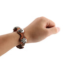 Punk Men Women Skull Rivet Bangle Genuine Leather Bracelet Cuff Wristband