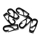 6 Pieces Black Nylon Kayak Canoe Boat 6mm Bungee Rope Fishing Rod Leash Ends Hook Clips Accessories