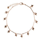Fashion Heart Metal Anklet DIY Bracelet Accessories With Extended Chain Bell