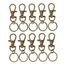10 Pack Antique Bronze Metal Swivel Clasps Lanyard Snap Hook Lobster Claw Clasp with Key Rings Jewelry Findings DIY Home Car Key Holders Bag Accessories