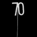Crystal Rhinestone 70th Anniversary Cake Topper Party Birthday Favors Cake Decorating DIY Photo Props Silver