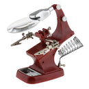 LED Helping Hands Magnifier Station - 3X 4.5X USB Lighted Magnifying Glass Stand with Clamp and Alligator Clips - For Soldering/Repair/Modeling/Hobby/Crafts