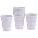 8 Pieces Disposable Foil Rose Gold Grid Cups Set 270ml Paper Cups