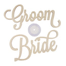 2 Pieces Shabby Chic Bride Groom Letters Wooden Decor Wedding Chair Sign
