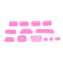 Durable 13 Pieces Silicone Anti Dust Plug Stopper Set For Laptop Notebook Pink