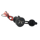 1 Piece Motorcycle Waterproof LED Indicator Dual USB Charger Socket Outlet DC 12V 3.1A Panel Mount
